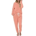 thumbnail image 2 of MOSHU Casual Pajamas Sets for Women Button Down Shirts and Drawstring Pants with Pockets Two Piece Womens Lounge Sets, 2 of 9