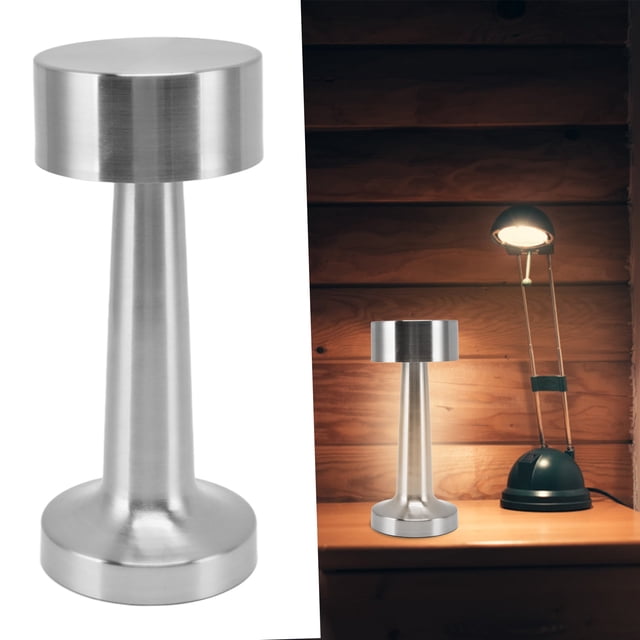 Lámpara de mesa inalámbrica lámpara de escritorio de atenuación recargable plateada galvanizada para el hogar ANGGREK Otros