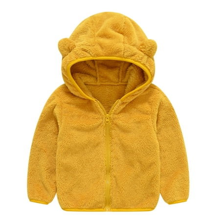

Winter Savings Clearance! Dezsed Kids Coat And Jacket Boys Girls Solid Color Plush Cute Bear Ears Hoodie Thick Coats With Zipper Baby Winter Jackets Outwear 6M -4Y