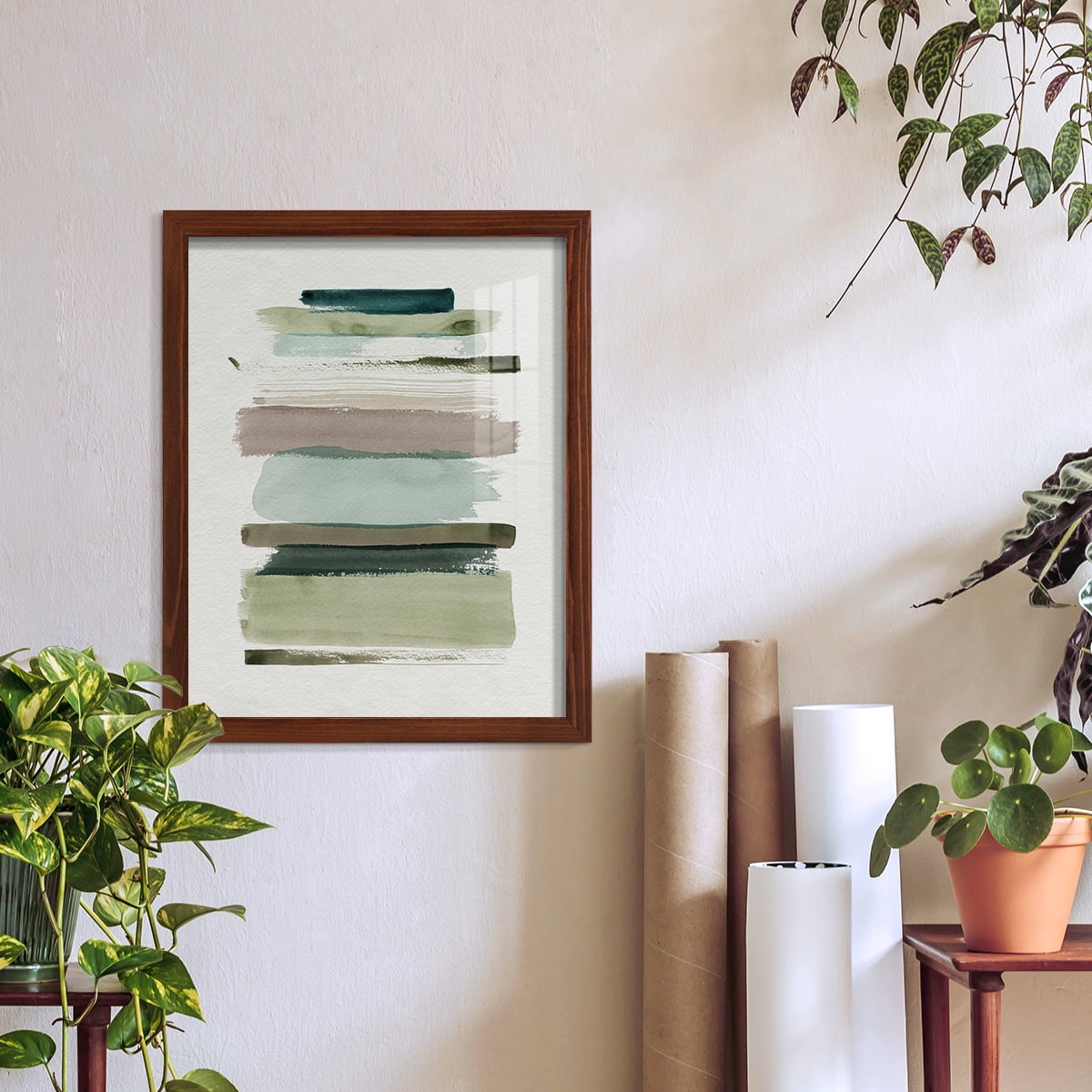 Grass Stains I - Framed Print w/glass - Chestnut