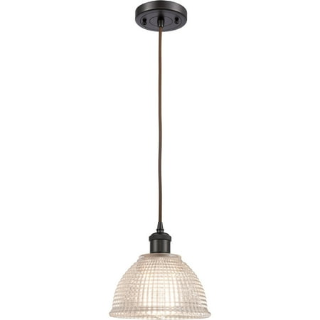 

Oil Rubbed Bronze Tone Mini Pendants 8 Wide Clear Glass Steel/Cast Brass Medium Base LED 1 Light Fixture