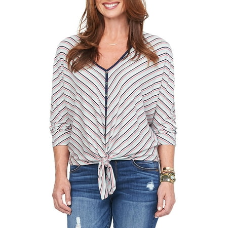 Nautica Striped Tie - Striped Front-Tie Top