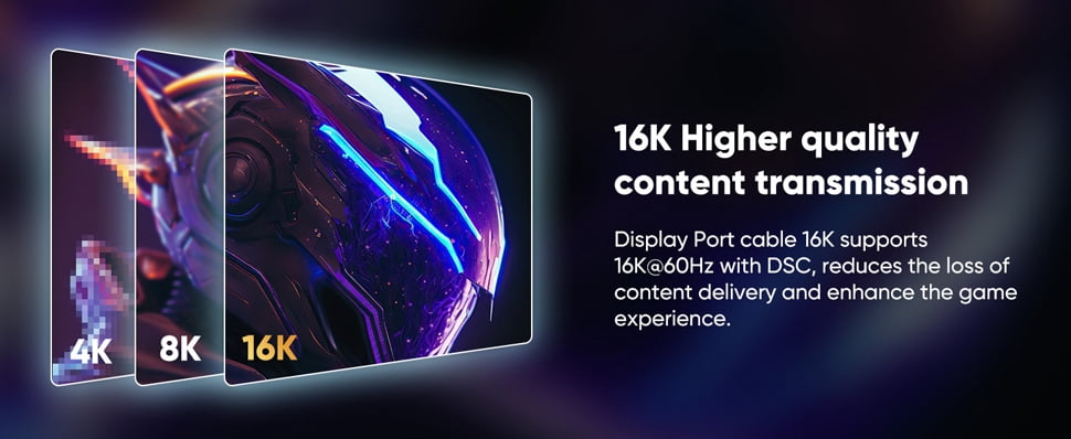 AUBEAMTO DisplayPort 2.1 Cable 16.4FT, 16K Display Port 2.1 2.0 Cable [16K 60Hz, 8K 120Hz, 4K 240Hz 165Hz 144Hz, 80Gbps HDR10 HDCP DSC 1.2a] Braided DP 2.1 Cord for FreeSync G-Sync Gaming Monitor