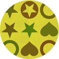 thumbnail image 1 of Ahgly Company Machine Washable Indoor Round Transitional Canary Yellow Area Rugs, 5' Round, 1 of 7