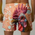 thumbnail image 5 of Dovford Mens Rooster Graphic Shorts Casual Streetwear Cool Basketball Shorts Running Workout Shorts with Pockets Drawstring Waist, 5 of 6