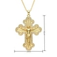 thumbnail image 4 of 14K Yellow Gold Jesus Christ Cross Pendant Necklace Catholic Cross Jewelry for Women, 4 of 5