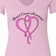 thumbnail image 4 of Inktastic Breast Cancer Awareness with Pink Ribbon Heart Women's V-Neck T-Shirt, 4 of 5