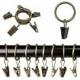 thumbnail image 3 of 40pcs Curtain Rings with Clips 32mm Curtain Rings with Clips Bronze Metal Curtain Rings Curtain Hooks Curtain Clips for Curtain Rod Metal Rod, 3 of 5