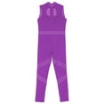 thumbnail image 5 of iixpin Full Body Jumpsuit for Girls Long Sleeves Biketards Tumbling Dance Leotard Skating Romper Bodysuit Purple 14, 5 of 6