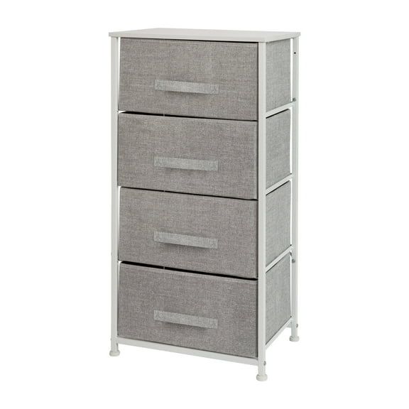 Flash Furniture Harris 4-Drawer Storage Chest of Drawers with Easy Pull Fabric Drawers, Light Gray