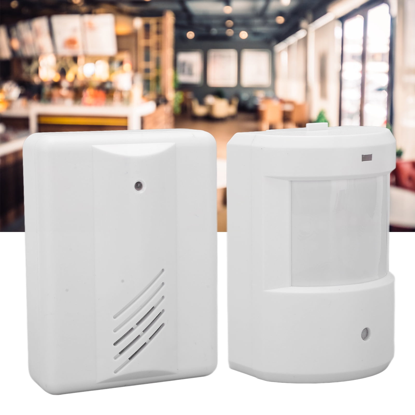 Wireless Driveway Alarm, Infrared Transmitter Doorbell Receiver Motion Sensor Weatherproof for Home Security System