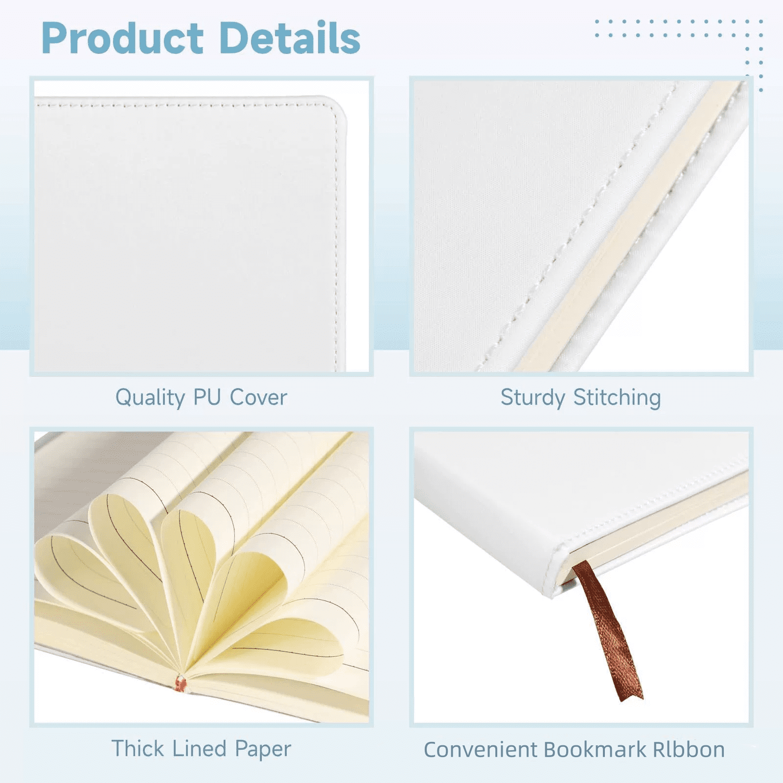 6 pieces A5 Sublimation Blank PU Leather Journal Notebooks for School Office Supplies 200 Pages