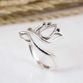 thumbnail image 3 of LD DESIGNS 925 Sterling Silver Adjustable Lotus Flower Ring, Lotus Flower Ring, 3 of 6