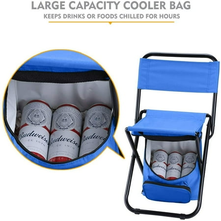 XGZHPJZ NEWCE Foldable Fishing Chair with Cooler Bag - Portable Lightweight Outdoor Folding Chair for Fishing Hunting Beach and Camping thumbnail