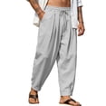 thumbnail image 2 of TANBOM Men's Loose Fit Cotton Casual Drawstring Pants, Gray, 1-Pack, 2XL, 2 of 8
