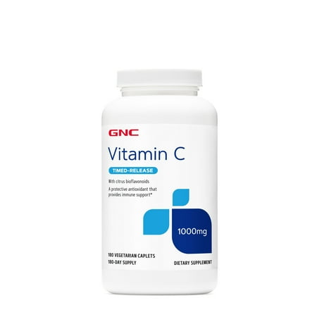 GNC Vitamin C 1000mg | Vegetarian | Provides Immune Support | 180 Caplets