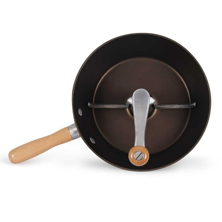 VKP Brands Deluxe Nut Roaster, Bi-Directional Crank, Wood