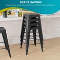 thumbnail image 4 of 24 Inch Metal Bar Stools - Set of 4 Stackable Backless Counter & Dining Chairs for Indoor Outdoor,Black, 4 of 14