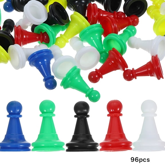 BESTSKY 96pcs Board Game Pieces Pawns Chess Pieces Tabletop Game Token Game Component Random Color