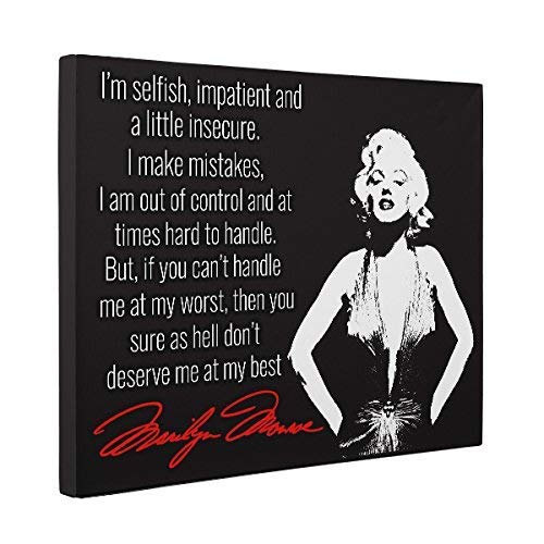 Marilyn Monroe Immperfection Quote Lovely Wood Travel Bag Luggage Tag