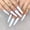 CB-W, variant on 24 count White Pure Color Ballerina Long Coffin Glossy Nails Press False Tips Manicure for Women