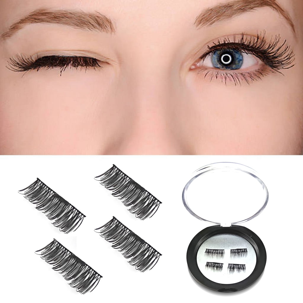 2 Pair /1 Set Reusable False Eyelashes No Glue Handmade Fake
