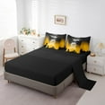 thumbnail image 3 of Erosebridal American Boston Bedding Sets Twin Size, Football Player Comforter Sets with Sheets, Black Orange Reversible Bed Set, Microfiber Bedroom Decor, 7pcs, 3 of 6