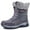 Grey, variant on asddcavvf Women's Winter Fashion Thickening Warm Lace Up Solid Color Snow Boots Non Slip Comfortable