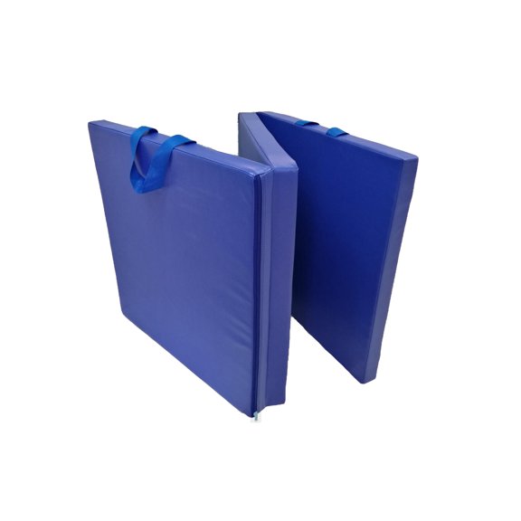 FixtureDisplays® Blue 6' Exercise Tri-Fold Gym Mat For Gymnastics, Aerobics, Yoga, Martial Arts, Crawling, Dance 16957-BLUE