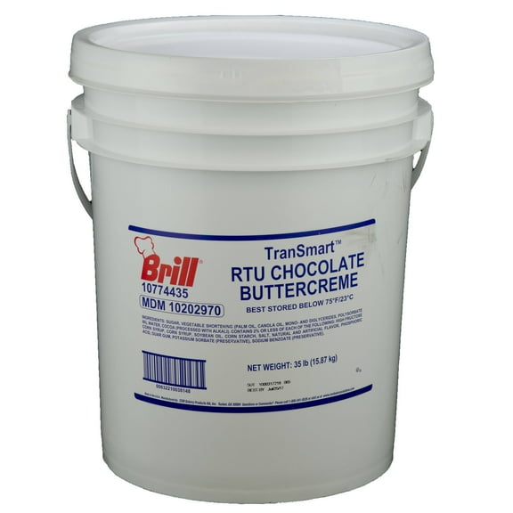 Brill Giant 35lb Pail Light and Fluffy Ready to Use Chocolate Frosting