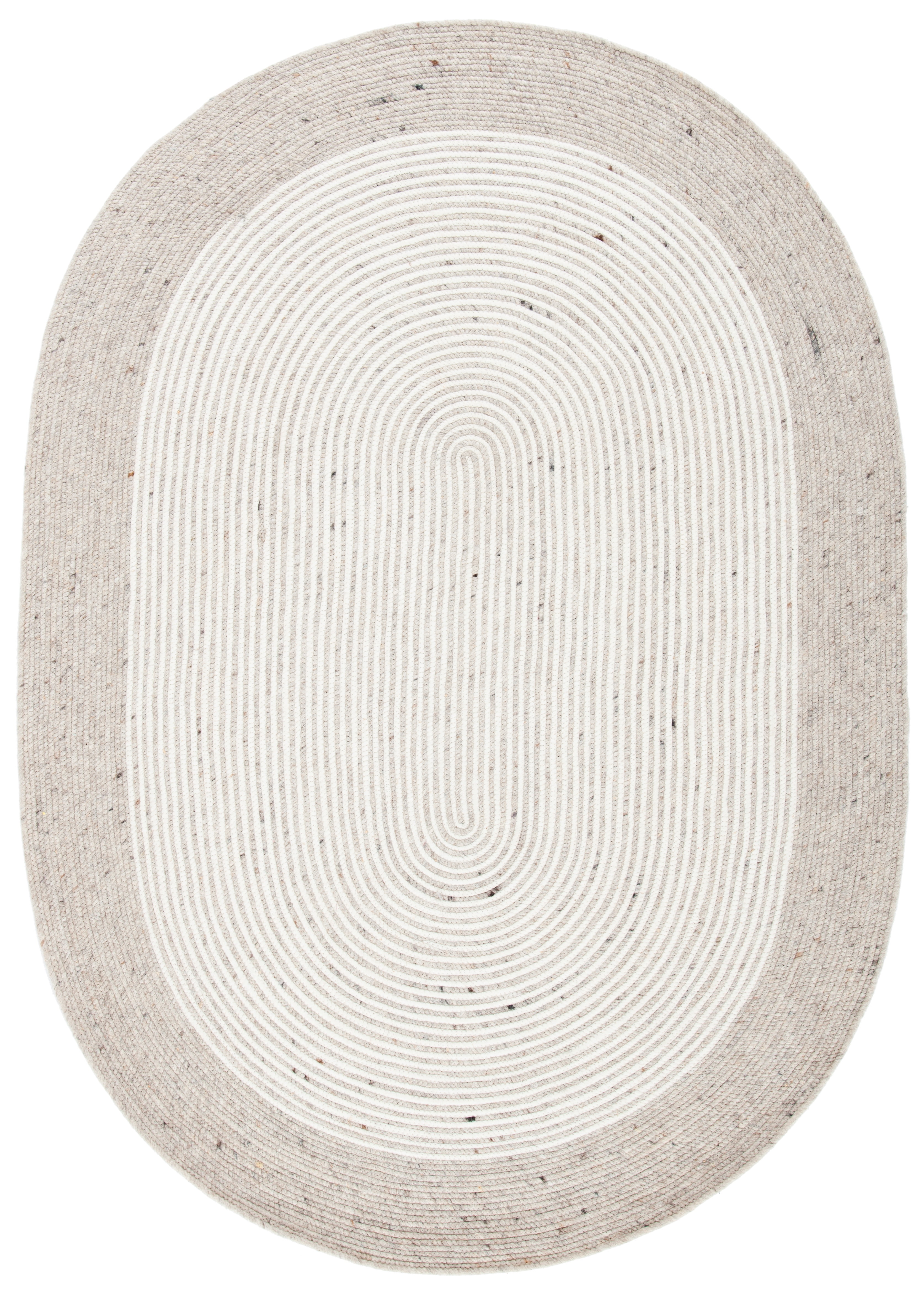 SAFAVIEH Braided Lars Geometric Reversible Area Rug, Beige/Ivory, 3' x 5' Oval