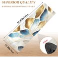 thumbnail image 5 of FREEAMG Golden Blue Marble Long Trivet Table Runner Non-Slip Heat Resistant Table Protector Waterproof Easy to Clean Vintage Leaves Hot Pads Pot Holder Table Mats, 5 of 7