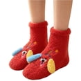 thumbnail image 2 of FAIOROI Womens Fuzzy Socks Cute 3D Dog Cartoon Winter Warm Soft Plush Slipper Socks Christmas Gift Red Free Size, 2 of 6