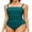 Dark Green, variant on Charmo Women's One Piece Swimsuit Ruched Tummy Control Bathing Suits Vintage Retro Push Up Swimwear