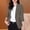 Coffee plus size blazer for women a1, variant on Women Plus Size 3/4 Sleeve Button Down Blazer Fall Winter Spring Collared Open Front Solid Business Work Jacket Casual Elegant Tops, Coffee XL