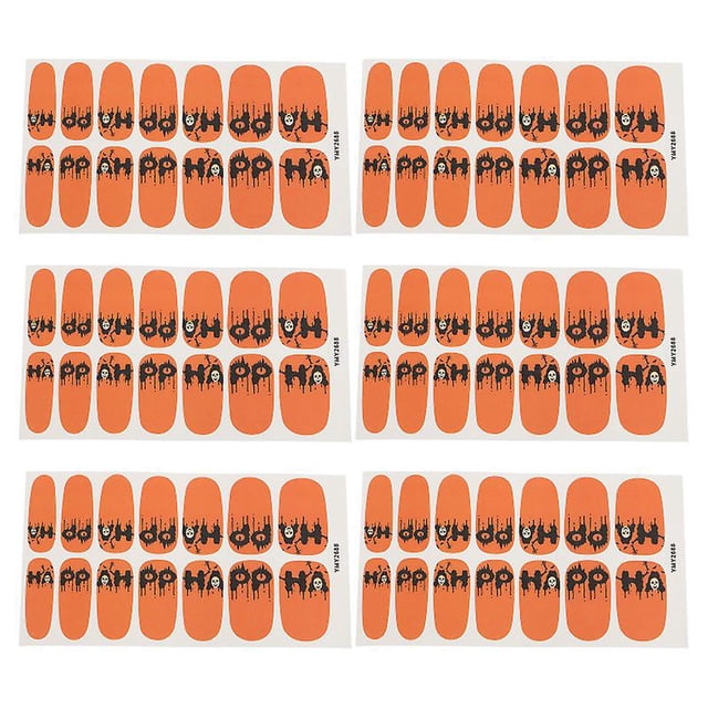6 hojas de pegatinas de uñas de Halloween para decoraciones de Halloween