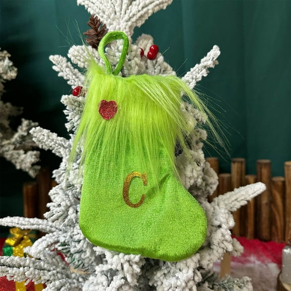 weibbin Christmas Stockings Knitted Christmas Socks with Furry Cuff Family Holiday Decorations Great Stockings for Gift to Family Ornament Holiday Party Decor 7*4.9in