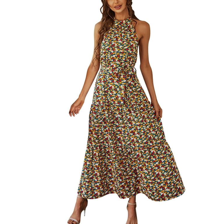 Bandage Halterneck Long Sleeve Floral Dresses Bandage Halterneck Long Sleeve Floral Dresses