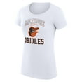 thumbnail image 2 of Women's G-III 4Her by Carl Banks White Baltimore Orioles Super-Slim Fit Lightweight Team Logo Graphic T-Shirt, 2 of 5