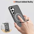 thumbnail image 2 of Asuwish Phone Case for Samsung Galaxy S25 FE 5G Tempered Glass Screen Protector Magnetic Folding Stand Frosted Translucent Rugged Shockproof Protective Cell Cover S 25 EF AI S25FE 25S Women Men Black, 2 of 7