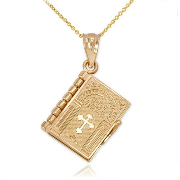 Necvior Faith Bible Pendant Necklace Religious Jewelry for Pendant Men's Necklace Female Hip-hop Non-fading Jewe