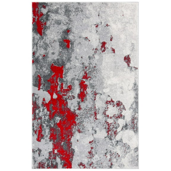 SAFAVIEH Adirondack Ladonna Abstract Area Rug, Red/Grey, 2'6" x 4'