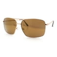 thumbnail image 5 of Mens Classic Iconic Rectangle Metal Rim Officer Agent Spring Hinge Sunglasses Gold - Gold Mirror, 5 of 8
