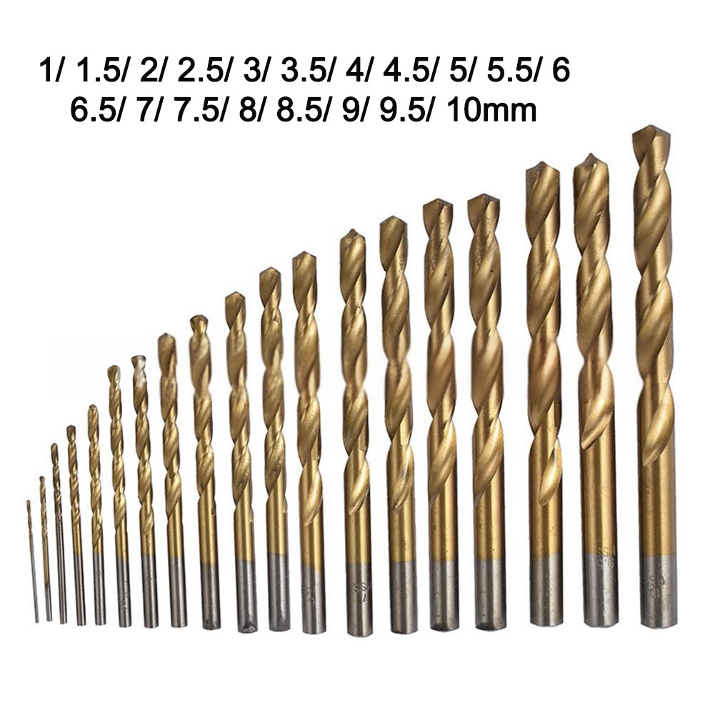 19Pcs Hss Drill Bit Set 1-10Mm for 304 Stainless Steel Drilling