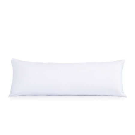 Evolive Microfiber Body Pillow Cover Replacement 21"x 54" with Zipper Closure (21"x54" Body Pillow Cover, White)