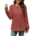 thumbnail image 2 of Wamejoo Long Sleeve Shirts for Womens Fall Fashion 2025 Tunic Tops to Wear with Leggings Plus Size Blouses Dressy Casual （Brick Red, S）, 2 of 6