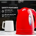 thumbnail image 4 of OVENTE Electric Kettle Hot Water Heater 1.7 Liter - BPA Free Fast Boiling Cordless Water Warmer - Auto Shut Off Instant Water Boiler for Coffee & Tea Pot - Red KP72R, 4 of 9