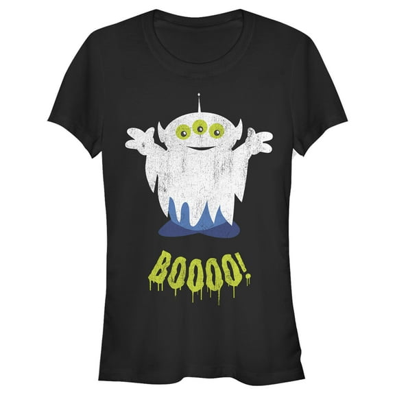 Junior's Toy Story Halloween Squeeze Alien Boo Ghosts  Graphic Tee Black Medium
