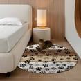 thumbnail image 2 of Round Rugs 4Ft, Cute Dog Claws Round Area Rug Washable Indoor Throw Carpet, Farmhouse Brown Grey Wooden Puppy Pawprints Soft Non Slip Circle Rug for Kitchen Nursery Room Home Decor Aesthetic, 2 of 8