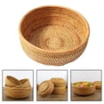 thumbnail image 3 of Frutero de mimbre natural hecho a mano con tejido exquisito, perfecto para, 3 of 9